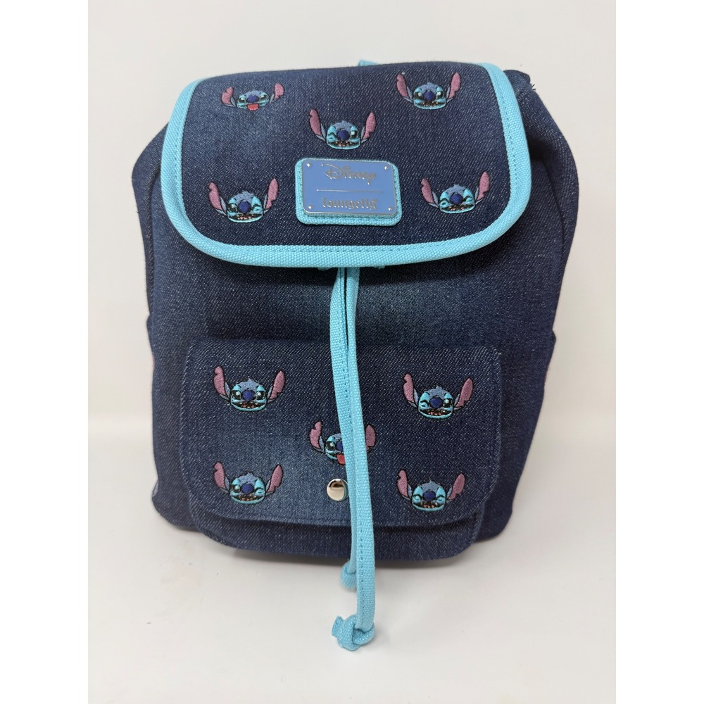 Disney Loungefly Lilo & Stitch Denim Mini Backpack New with Tags‎